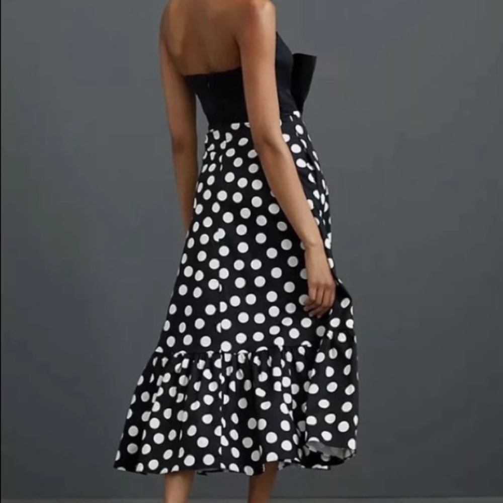 Anthropologie x Hutch strapless polka dot dress